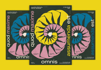 Stylish Modern Poster Layout Design Concept with Abstract Shapes