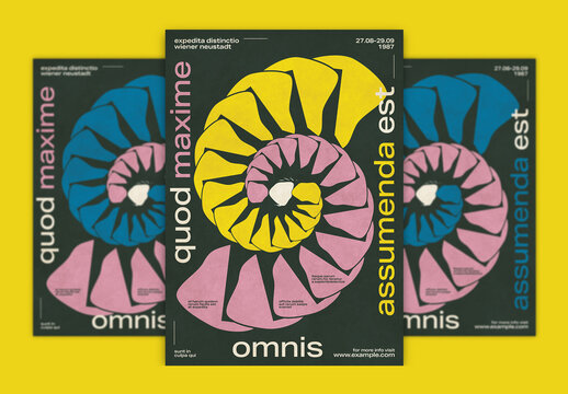 Stylish Modern Poster Layout Design Concept with Abstract Shapes