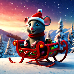 Holiday Warmth A Festive Mouse Celebrating Christmas