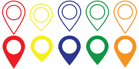 map pin icon, location pin place marker, GPS location vector, modern map vector collection set