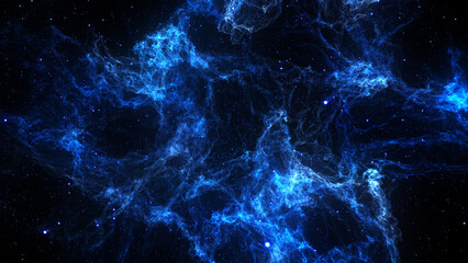 Abstract Space Nebula With Stars Background.