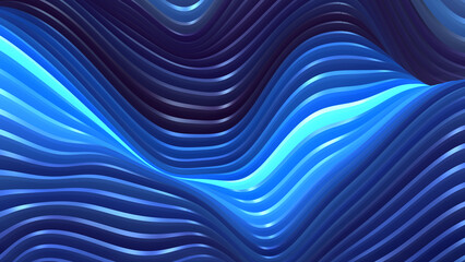 Strips of Colorful Bars in Wavy Design Background