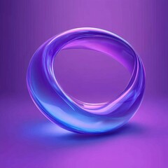 Obraz premium Abstract Swirling Shapes in Vibrant Purple and Blue Hues