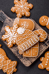 Delicious gingerbread cookies with honey, ginger and cinnamon