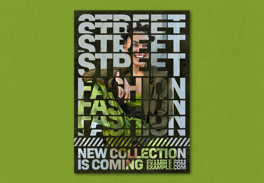 Stylish Fashion Poster Design Layout with Stacked Typography