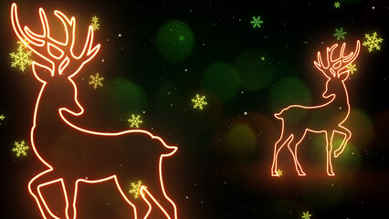 Christmas Background with Golden Frost Snowflake Branches and Particle Glitters