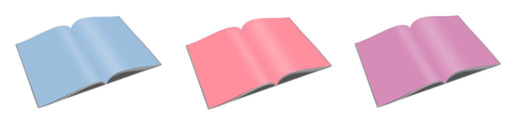 Three magazine blank template color for presentation layouts and design.