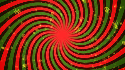 Christmas Background with Golden Frost Snowflake Branches and Particle Glitters