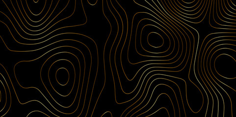 Abstract Black Wave Lines Topographic Contours Map Background, Multicolored Linear Background For Design, Trendy Modern Background texture, Vector illustration with Wave Lines On Black Background. © MR JOKER
