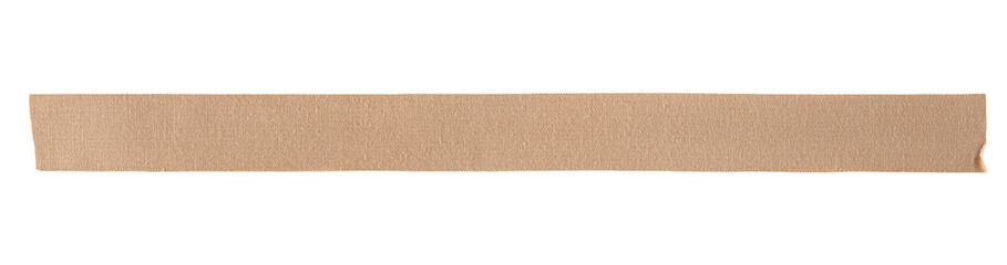 Adhesive bandage line isolated on white background, top view
