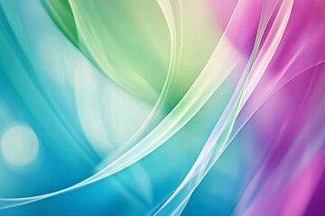 Fototapeta premium Gentle abstract waves in pastel shades of blue green and pink softly blending together creating a calming and fluid background 