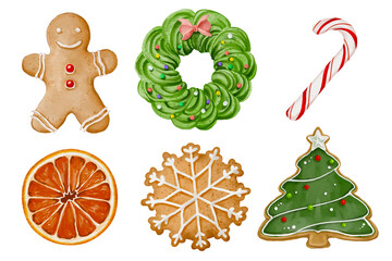 gingerbread cookies and christmas decorations