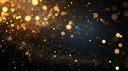 Fototapeta premium Background of bokeh light and abstract gold glitter