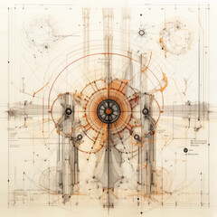 Fototapeta premium Abstract architectural sketch