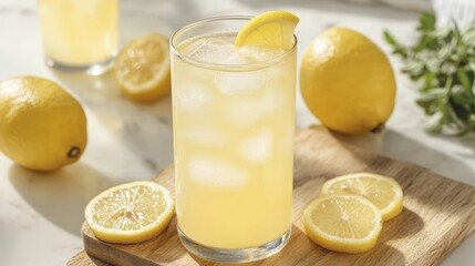 A zesty lemonade sweetened with stevia and a hint of agave syrup, offering a light, low-calorie, and naturally sweetened drink that perfect for a refreshing pick-me-up