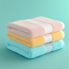 Soft and Cozy Towels on Mint Green Background