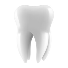 Healthy white tooth close up isolated on white background. Dental, medicine and health concept design element. Realistic 3d vector illustration,