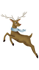 Christmas Dear with Winter scarf PNG
