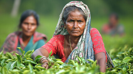 tea working women working in the tea state of Sri Lanka