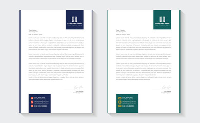 Corporate modern letterhead design template with yellow, blue, green and red color. creative modern letter head design template for your project. Modern Business Letterhead Design.Print ready A4 paper