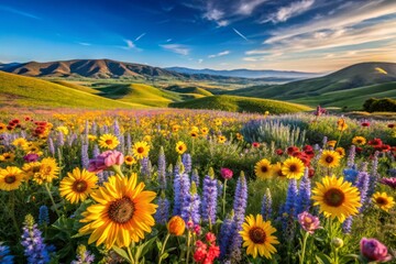 Obraz premium Vibrant Floral Landscape with Natural Beauty