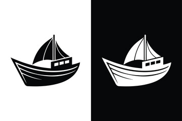 Boat icon on White Background Vector Art Illustration on white background.	