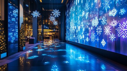 New Year festive light display with corporate branding