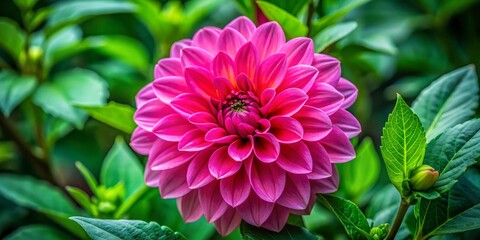 Fototapeta premium Vibrant Pink Flower on Lush Green Background