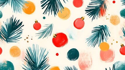 Christmas artistic brushstroke patterns in seasonal hues