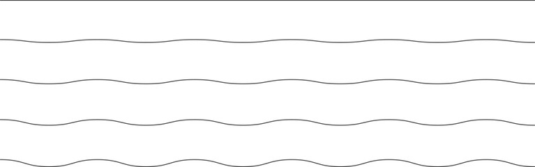Set of seamless wavy - curvy and zigzag - criss cross horizontal lines. Vector Graphic design elements