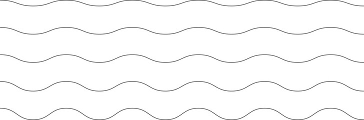 Set of seamless wavy - curvy and zigzag - criss cross horizontal lines. Vector Graphic design elements