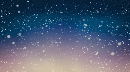 Obraz premium Background image of falling white snow against a gradient sky going from dark blue to soft purple. For festive designs for christmas and new year.