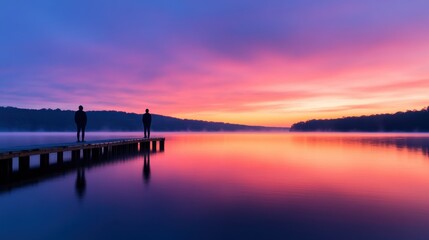 Serene Sunset Reflection Over Calm Water