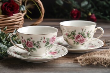Charming Vintage Floral Tea Cup and Saucer Set