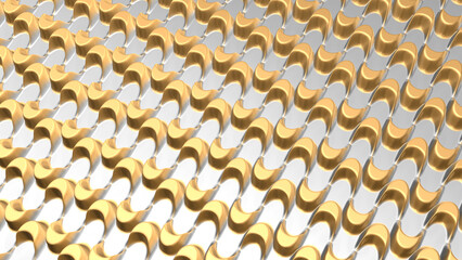 Abstract Pattern of Extruded Crescent shapes Geometrical Background
