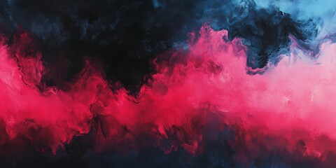 A vibrant, dynamic blend of rich red, deep blue, and dense black smoke creates an intriguing abstract background