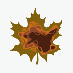 Canada symbol 3D layered paper cut style. Abstract maple leaf vector illustration. Leaf silhouette Shadow box eps 10 file. Vector layout light box template. Canada day concept