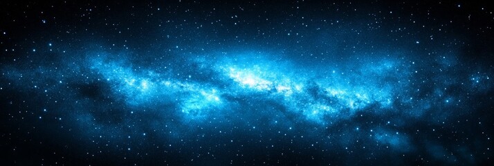 Obraz premium Abstract Dark Blue Background: Bokeh Lights, Stars; Galaxy Palette Recommended 