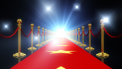 Red Carpet Events Background with Glamour and Lights