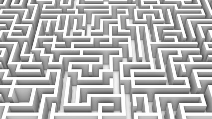 Puzzle Rectangular Maze Background in 3D Geometry in White Color