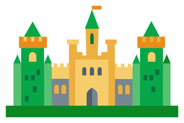 Irish Castle Illustration Vector Art
