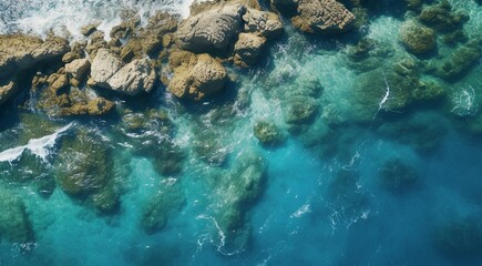 coral blue water background, oceanic view of coral blue water, underwater life