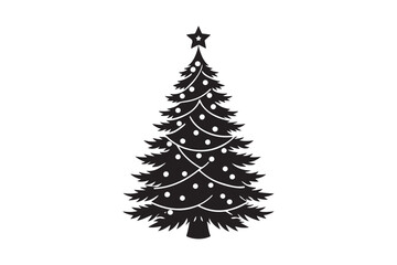 Christmas tree silhouette Bundle, Christmas tree silhouette vector illustration
