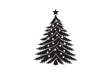 Christmas tree silhouette Bundle, Christmas tree silhouette vector illustration
