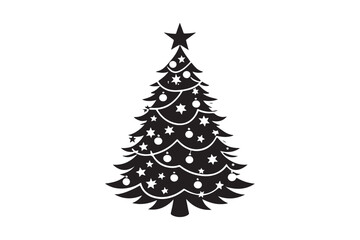 Christmas tree silhouette Bundle, Christmas tree silhouette vector illustration