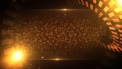 Party Background with Glittering Led Grids and Design Elements
