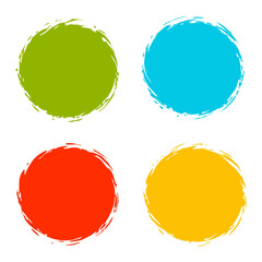 Set of circle brush stoke backgrounds Vector illustration (3)