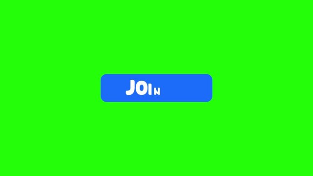 Click on Join now button. Join now button animation on green screen background. 4K video chroma 
