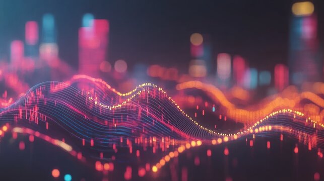 Representation of data analytics,charts, graphs and data driven insights emerging from a sea of information