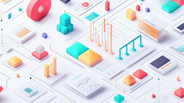 Representation of data analytics,charts, graphs and data driven insights emerging from a sea of information